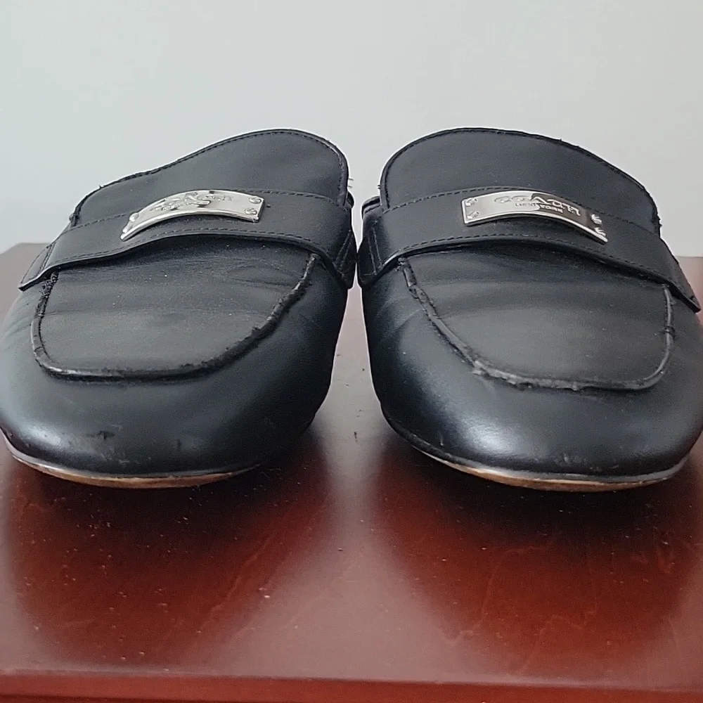 Coach Shea Leather Mules 8 Black
